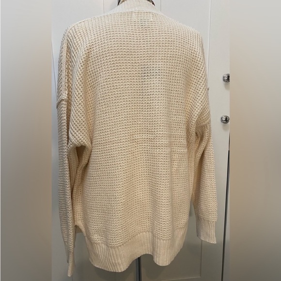 Cream Open Front Knit Cream Cardigan Sweater Sz MED NEW! - Picture 2 of 5